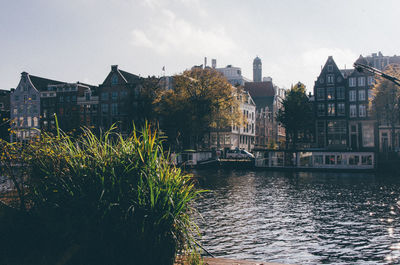 View of canal along buildings