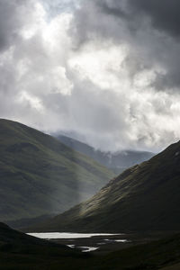 Scenic view of landscape and mountains against sky