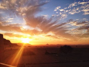 Sunset over landscape