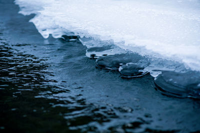 High angle view of sea waves