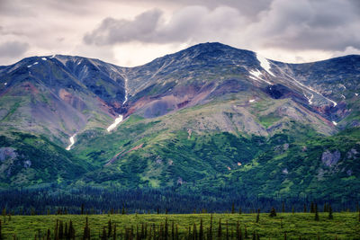 Scenic view of mountains against sky