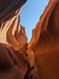 Low angle view of rock formations