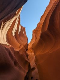 Low angle view of rock formations