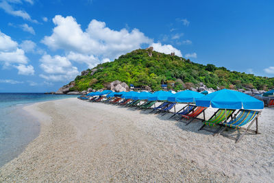 Scenic view of beach against sky