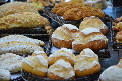 Close-up of bread for sale in store