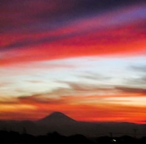 Scenic view of dramatic sky during sunset