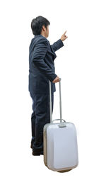 Man standing against white background