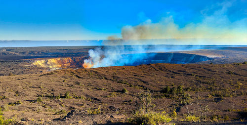 Scenic view of land against sky
