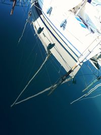 Low angle view of mast against clear sky