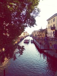 View of canal along buildings