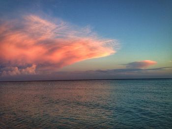 Scenic view of sea against dramatic sky