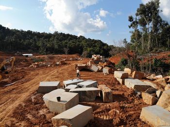 View of cemetery against sky