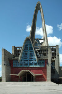 Low angle view of old building against sky