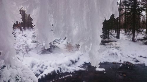 Snow covered landscape against sky