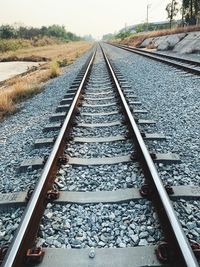 High angle view of railroad tracks