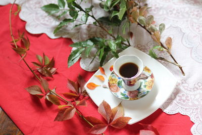 Close-up of coffee on table