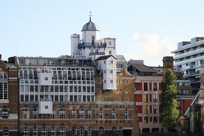 Low angle view of buildings against sky