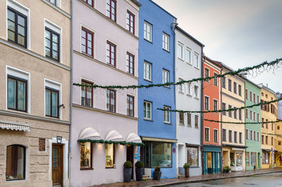 Low angle view of buildings in city