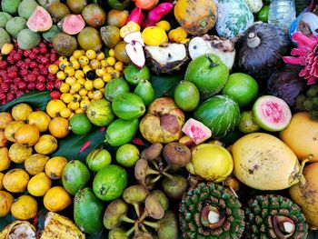 Full frame shot of various fruits at market