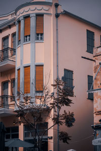 Low angle view of residential building against sky