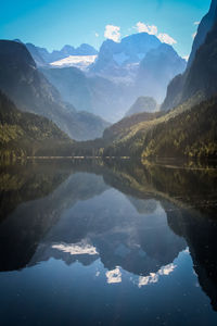 Scenic view of lake with mountains reflection