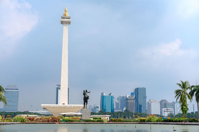 The national monument or monas, symbolizing the fight for indonesia, in  jakarta