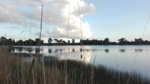 Panoramic view of lake against sky