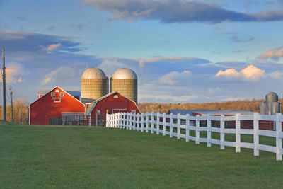 House on field against sky