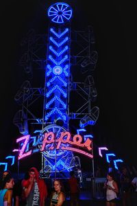 Low angle view of illuminated building