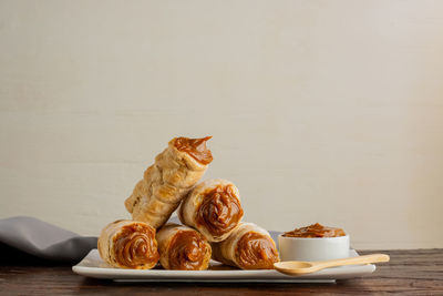 Close-up of food on table