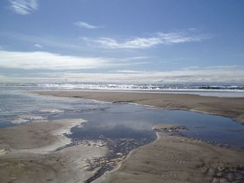 Scenic view of beach against sky