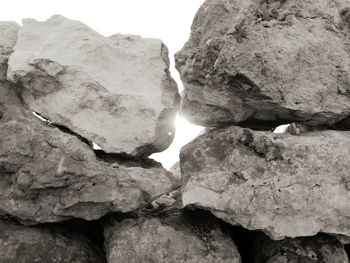 Low angle view of rock formation