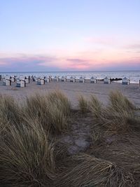 Scenic view of sea at sunset