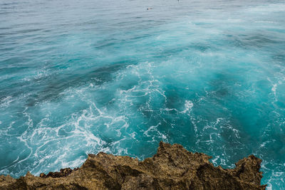 High angle view of blue lagoon in nusa lembongan, indonesia.