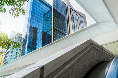 Low angle view of modern building against sky