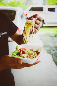 Delicious papaya salad on the street food