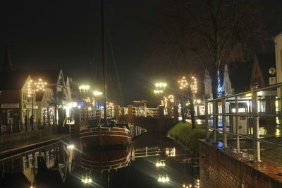 Illuminated city at night