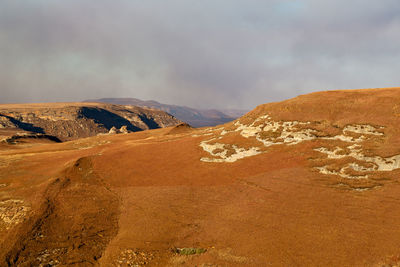 Scenic view of desert against sky