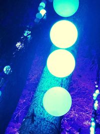 High angle view of illuminated lights