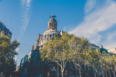 Low angle view of traditional building against sky