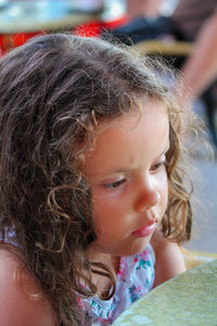 Close-up portrait of cute girl