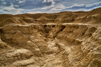 Fields of earth and stones in the natural park, bardenas reales