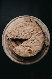 High angle view of bread on table