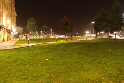 View of park at night