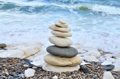 Stack of stones on beach