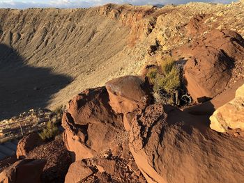 Rock formation on land