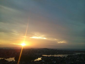 View of cityscape at sunset