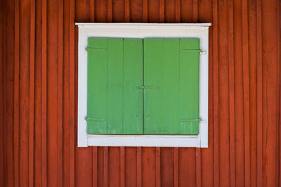 Close-up of green door