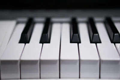 Close-up of piano keys