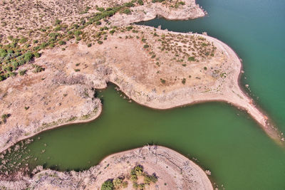 High angle view of lake